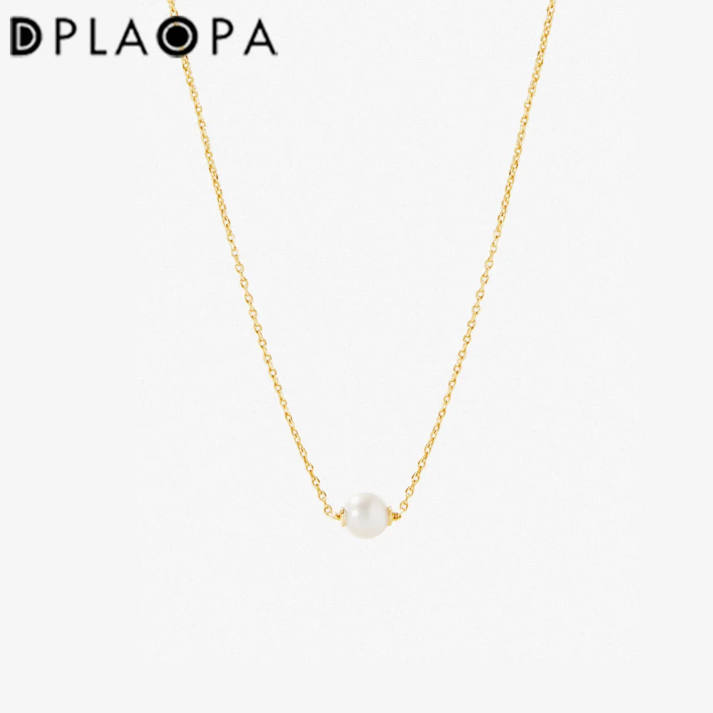 DPLAOPA 925 Sterling Silver Collar Gold Plated Pearl Chain Necklace Luxury Women Simple Definite Fine Jewelry 2022 Wedding