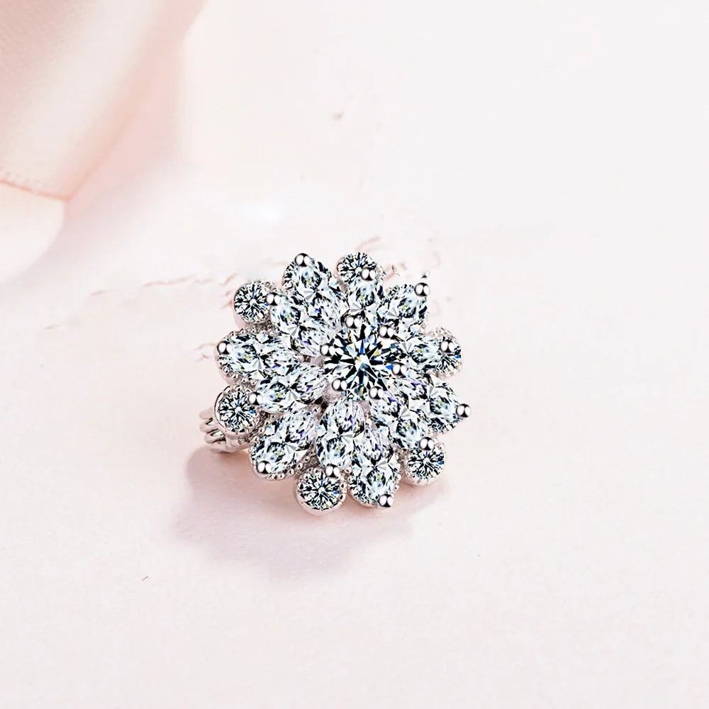 Fashion Fresh Sunflowers 925 Sterling Silver Broches Handmade DIY Vintage Beauty Bow Badge Small Tie Clothing Wedding Jewelry