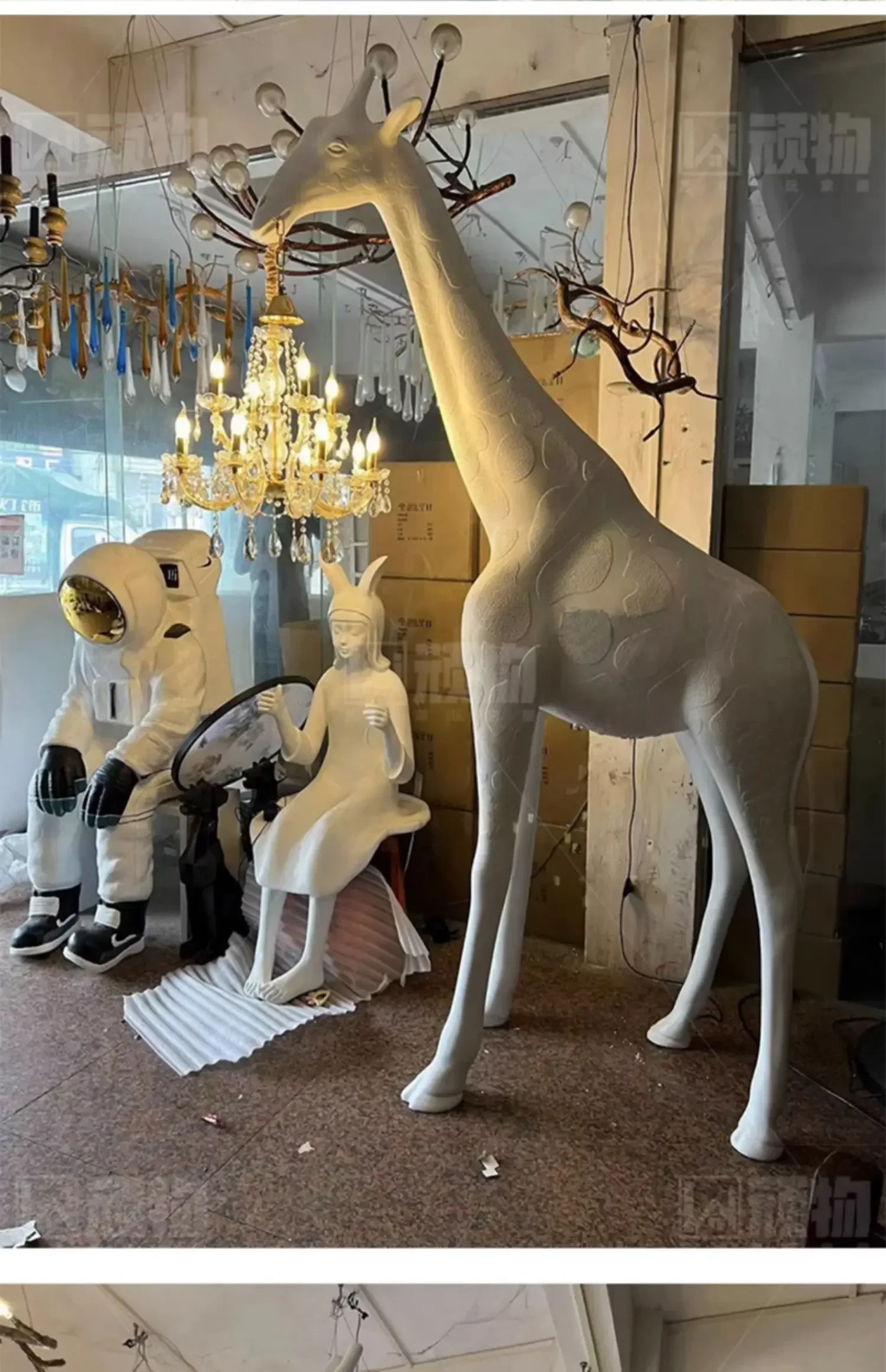 SS NewNordic Animal Sculpture Giraffe Floor Lamp Creative Exhibition Hall Hotel Lobby Decoration Floor Lamp