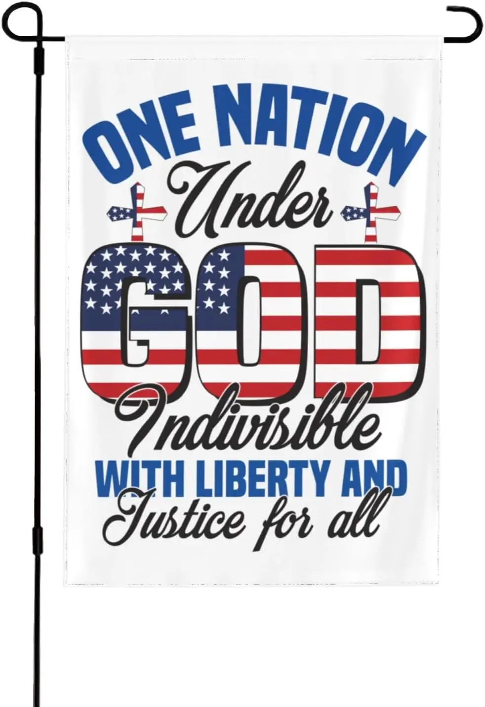 12x18 One Nation Under God Garden Flag Double Sided Independence Day 1776 American Yard Flag Christ Faith Christian Garden Flag