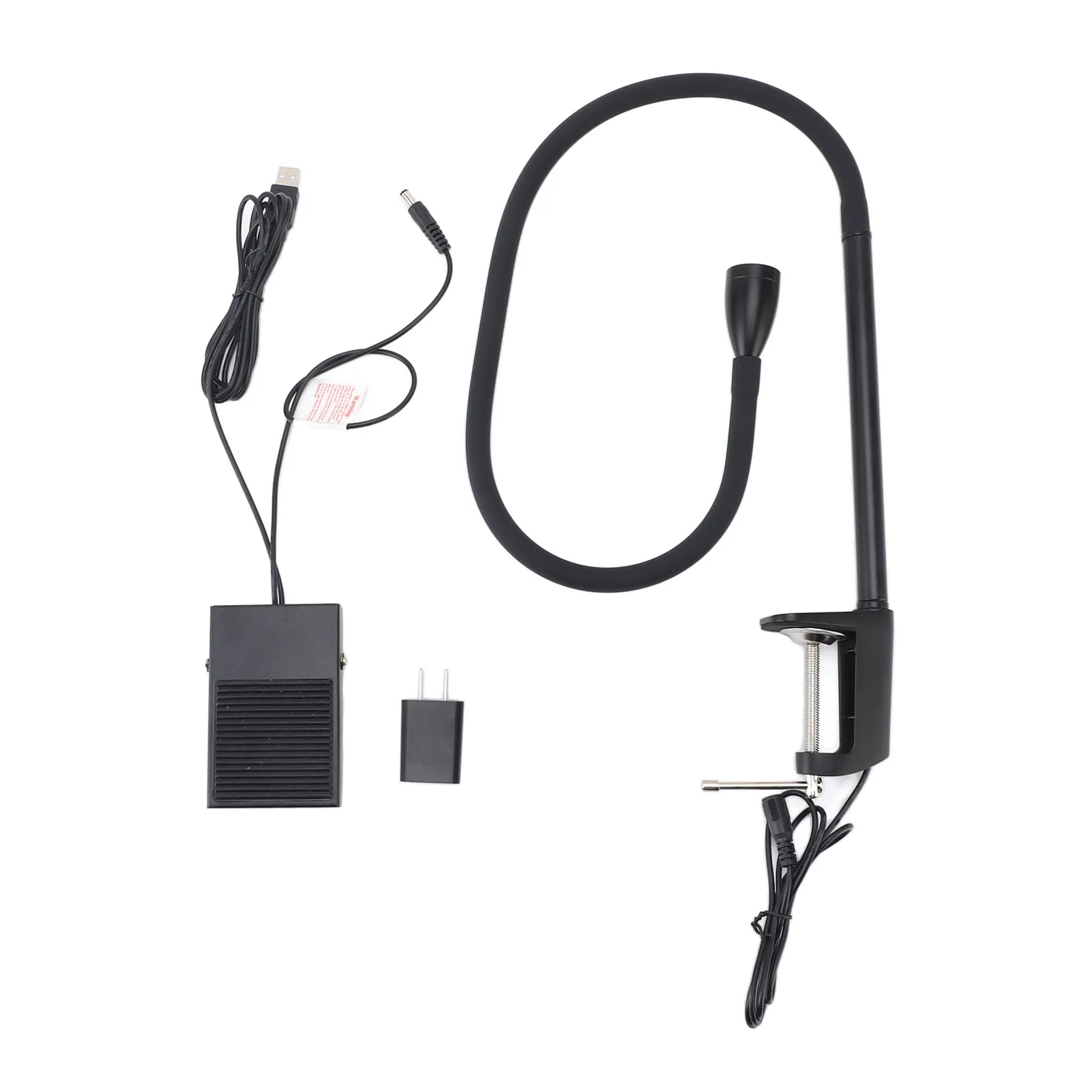 Gooseneck UV Lamp for Lash Extension 395 to 400nm 5W Gooseneck UV LED Lash Light with Clamp and Foot Pedal Switch for Nails