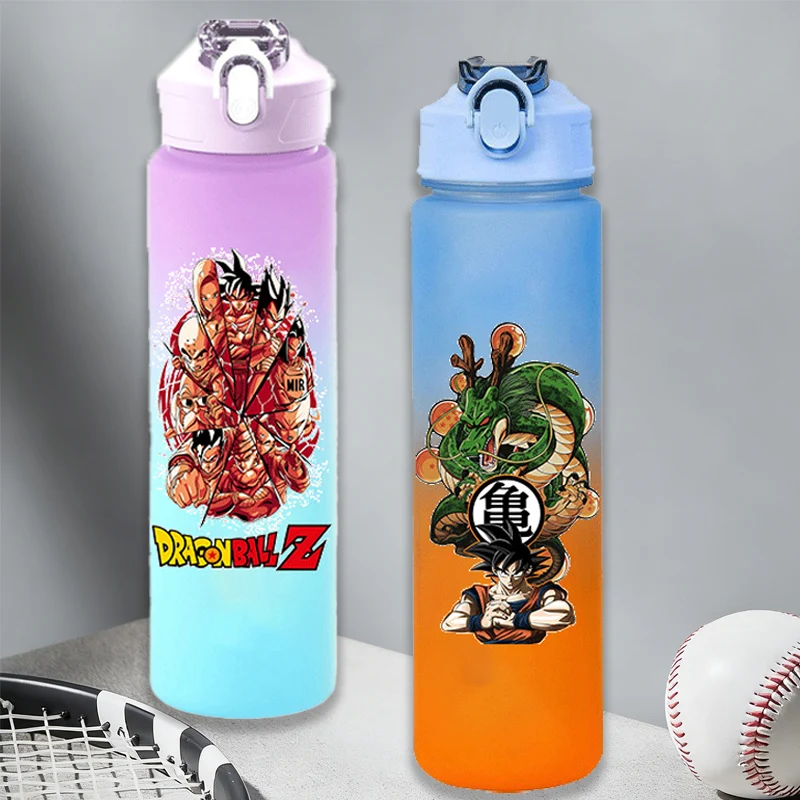 Botellas de agua deportivas Dragon Ball de 750ml, botella esmerilada de Anime Son Goku, jarras para viajes al aire libre, gimnasio, fitness, vasos portátiles para beber, regalo