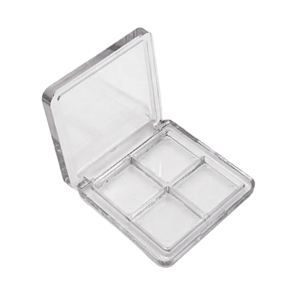 4 Grids Plastic Portable Makeup Eyeshadow Case Blush Lipstick Powder Tray