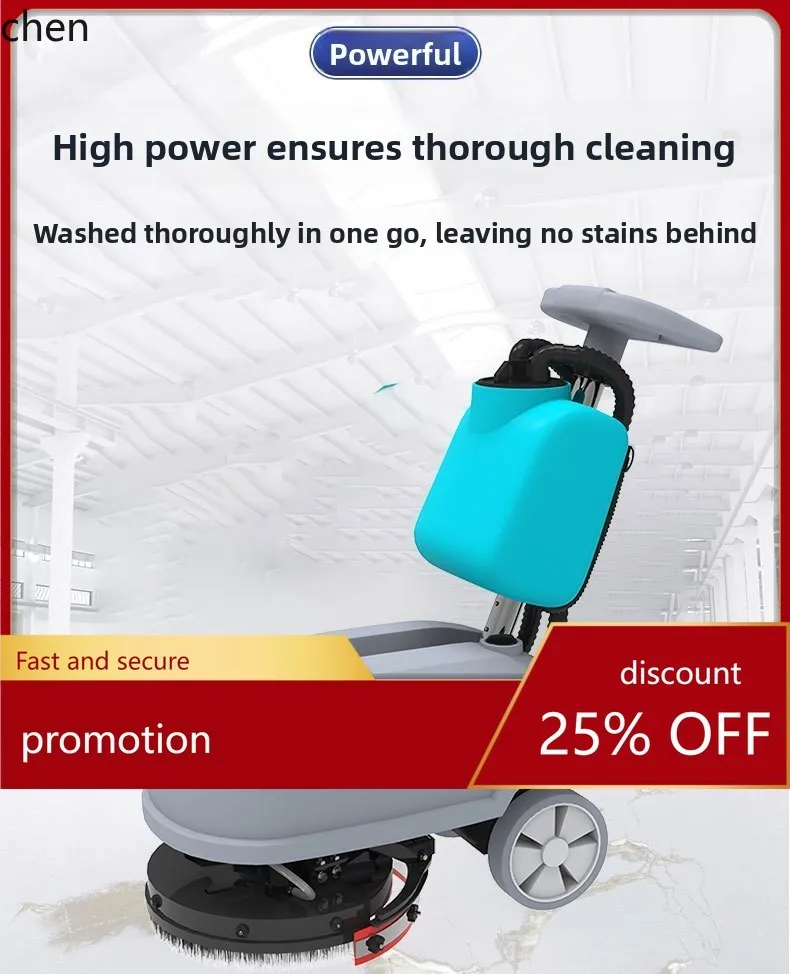 

HT350 Hand-Pushed Floor Scrubber Commercial Factory Workshop Sweeper Suction and Mopping Integrated