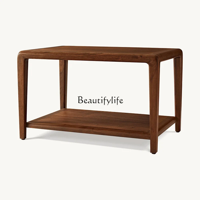 

-*Modern solid wood coffee table light luxury high-end living room coffee table small apartment simple tea table