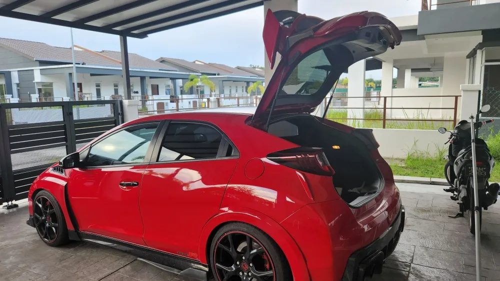 

With Spoiler 2PC Back Door Stay for 2015 2016 2017 Honda Civic Type R FK2 Rear Tailgate Boot Gas Spring Struts Prop Lift Support