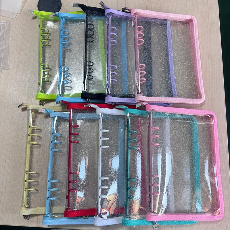 A5 glitter PVC sticker book loose-leaf book four card book Polaroid photo storage star chasing card book album cards