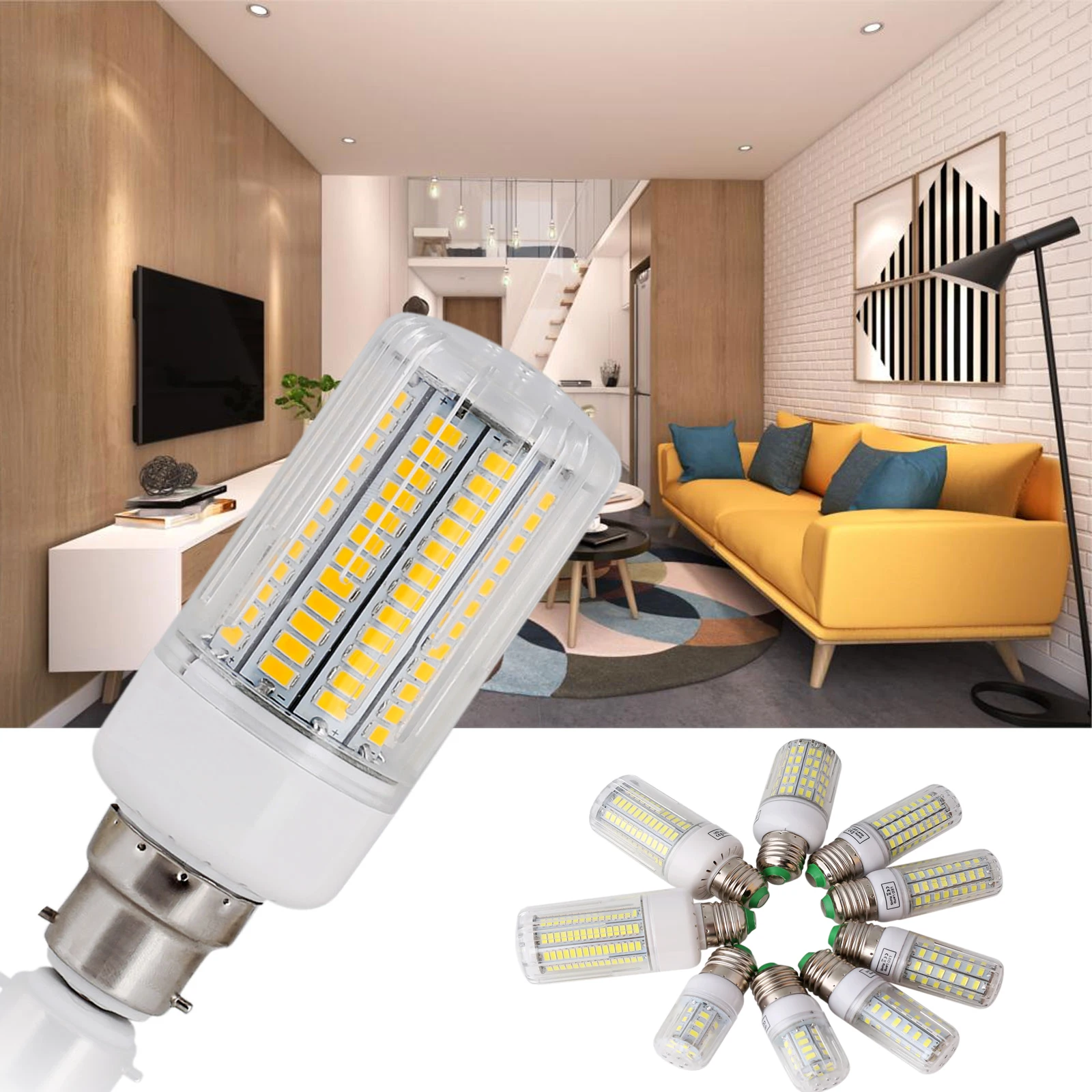 

Led Corn Light E27 E14 B22 7w 12w 25w 30w 45w Decorative Chandelier Bulbs Power Pc/shell Replace Bulb Lights Halogen 220v Living