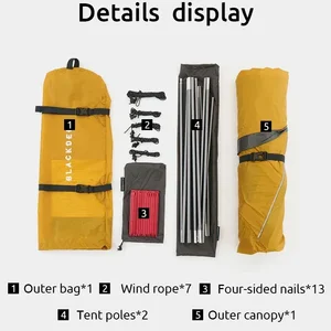 Blackdeer Praia Visgeeiras Tent of Light Camping 2 People Persel Guardianship Praia Roof Car portable Tent Test Testing DwaterProof Water Outdoor 10 MAIN SALES CEILING SOCK - №6