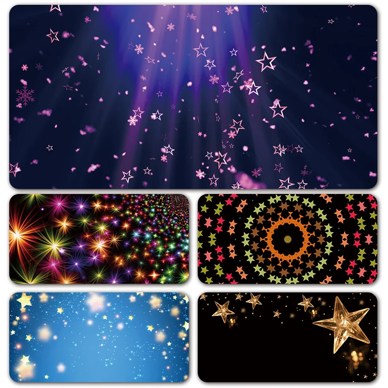 XXL Mousepad Purple color Glowing Neon Star Crystal Cute Cartoon Print Desk Mat  Neon Locking Edge Mouse Mat