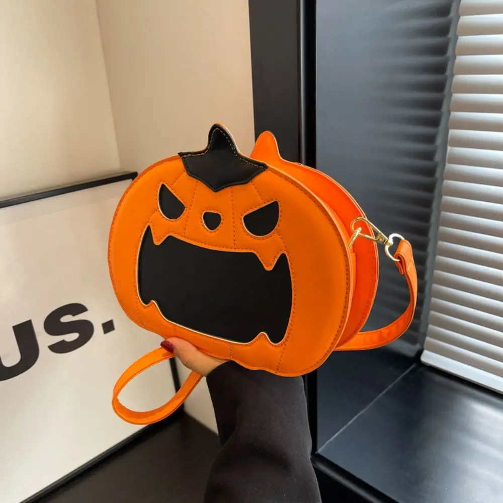 Trendy Heart Halloween Candy Treat Bag Shoulder Bag Star Pumpkin Bag Novelty PU Leather Devil Cross Body Bag Hallowmas