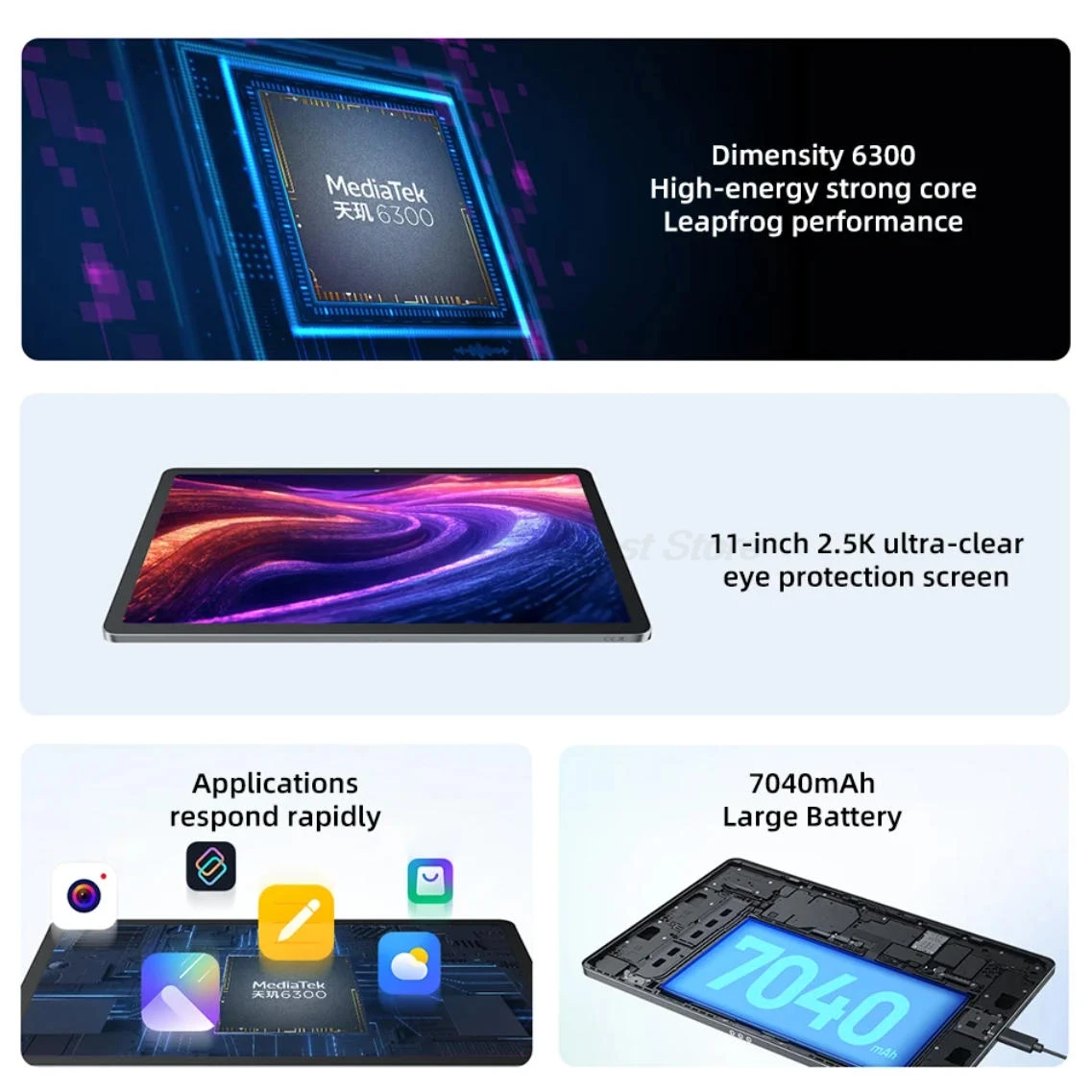 Nuovo originale Lenovo Xiaoxin Pad 11 2025 Tab 128GB 256GB ROM MTK Dimensity 6300 11 "Schermo 2.5K 7040mAh WIFI Android Pad Tablet