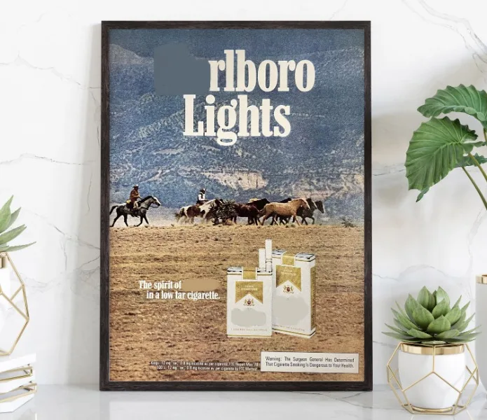 Retro Cigarette Advertisement Poster Print Canvas Art Pictures Home for Living Room and Bedroom Wall Decor Frameless Painting