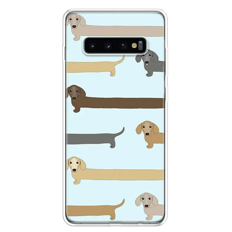 Dachshund dog Phone Case For Samsung Galaxy S24 S22 Ultra S21 Plus Capa S20 S23 FE S10 S9 S8 Plus Cover Shell Clear TPU Protecti