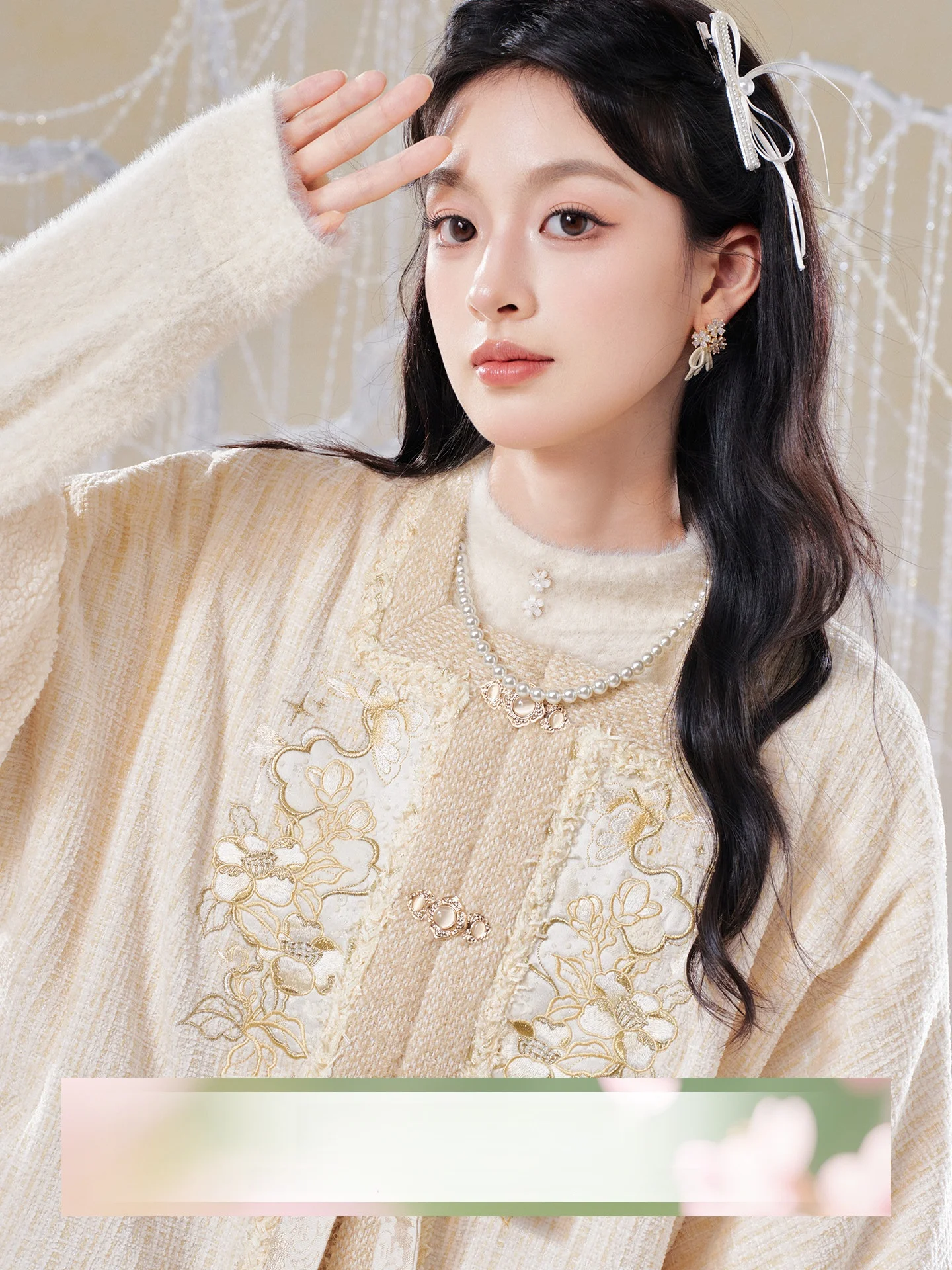 

Комплект Hanfu в стиле династии Мин: Оригинальный теплый костюм Юймин с квадратным воротником, утепленный флисом, короткое пальто и брюки Сун.