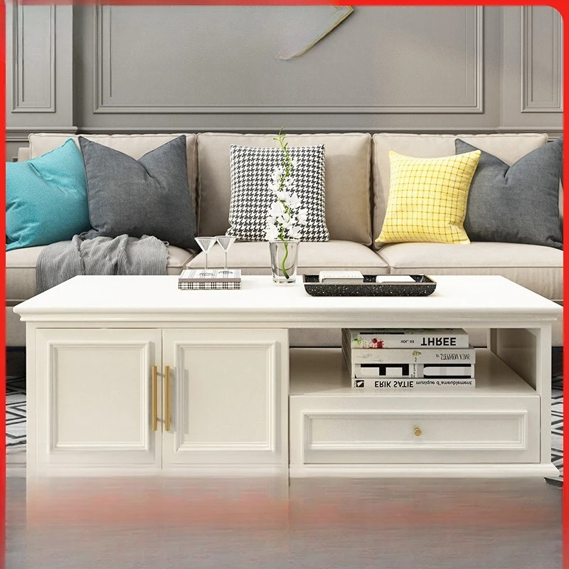 

American solid wood coffee table modern simple small apartment living room household light luxury coffee table TV cabinet combin