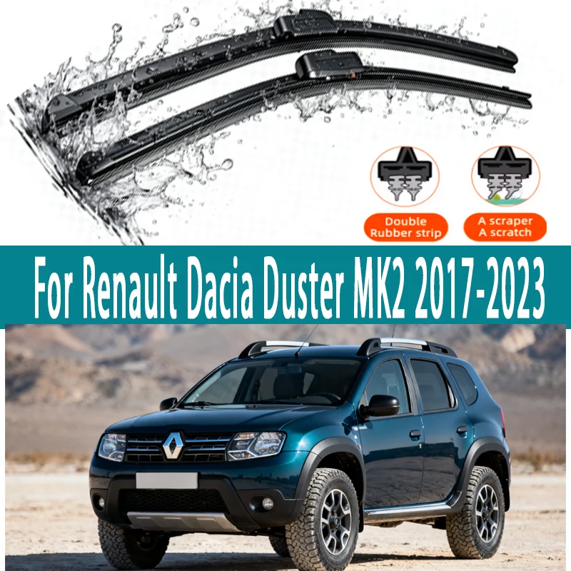 

LHD Front Wiper Blades For Renault Dacia Duster MK2 2017-2023 3x Windshield 24"18" Accessories 2018 2019 2020 2021 2022