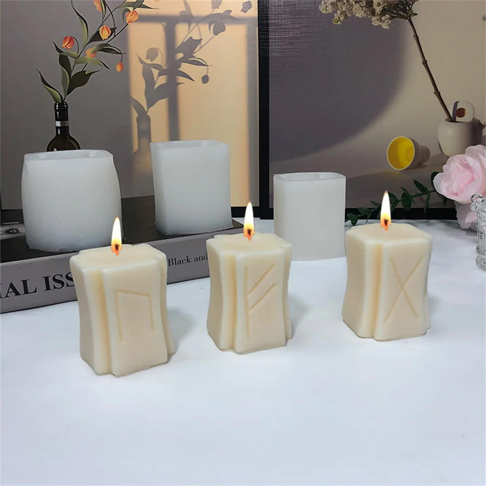 

Futhark Letters Candle Silicone Mold RUNE DIY Handmade Art Candle Gypsum Soap Birthday Cake Decoration Baking Supplies Mold