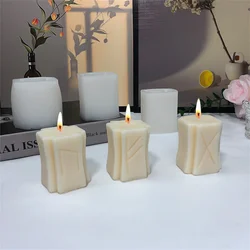 Futhark Letters Candle Silicone Mold RUNE DIY Handmade Art Candle Gypsum Soap Birthday Cake Decoration Baking Supplies Mold