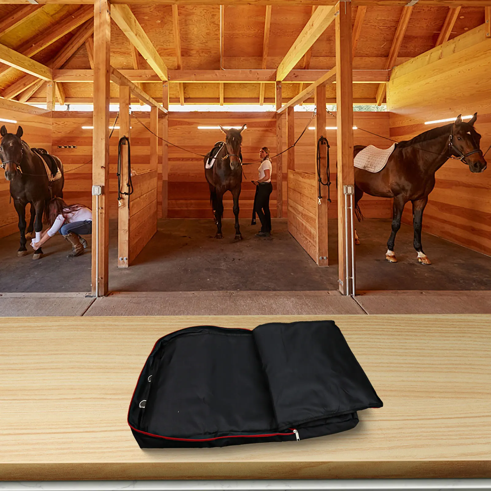 Equestrian Events Black Horse Tack Organizer Accessory Equestrian Accessories Multi-Purpose Design Rustproof Hooks