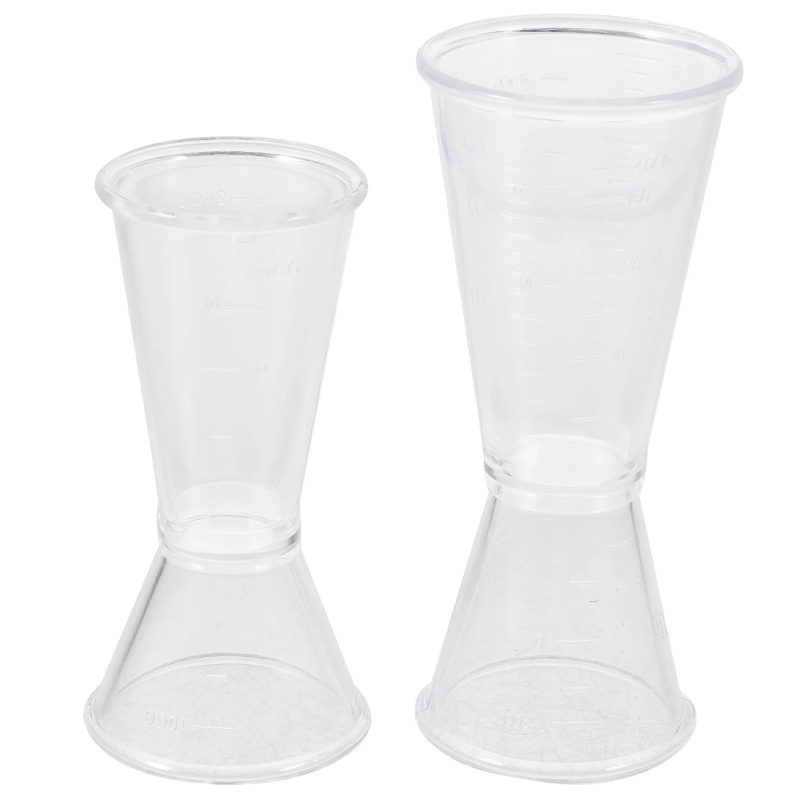

2pcs Cocktail Jigger 10-20Cc 20-40Cc Double Measuring Cup Clear Measurement Marks Bartender Tool For Liquor Measuring