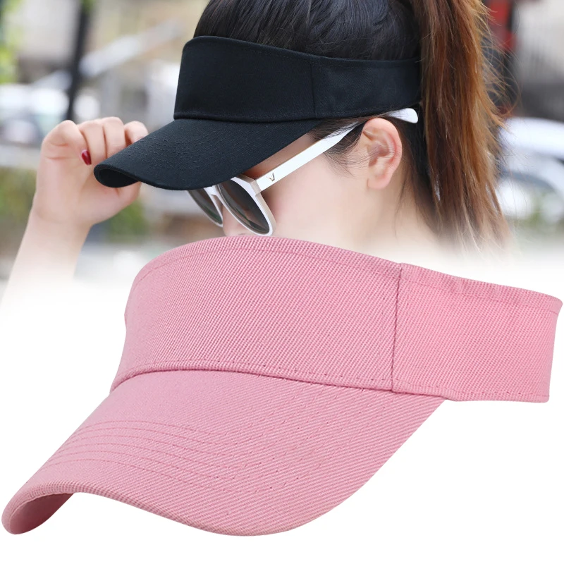 

Summer Sun Hats for Men Women Adjustable Visor UV Protection Top Empty Solid Sport Tennis Golf Running Sunscreen Baseball Cap