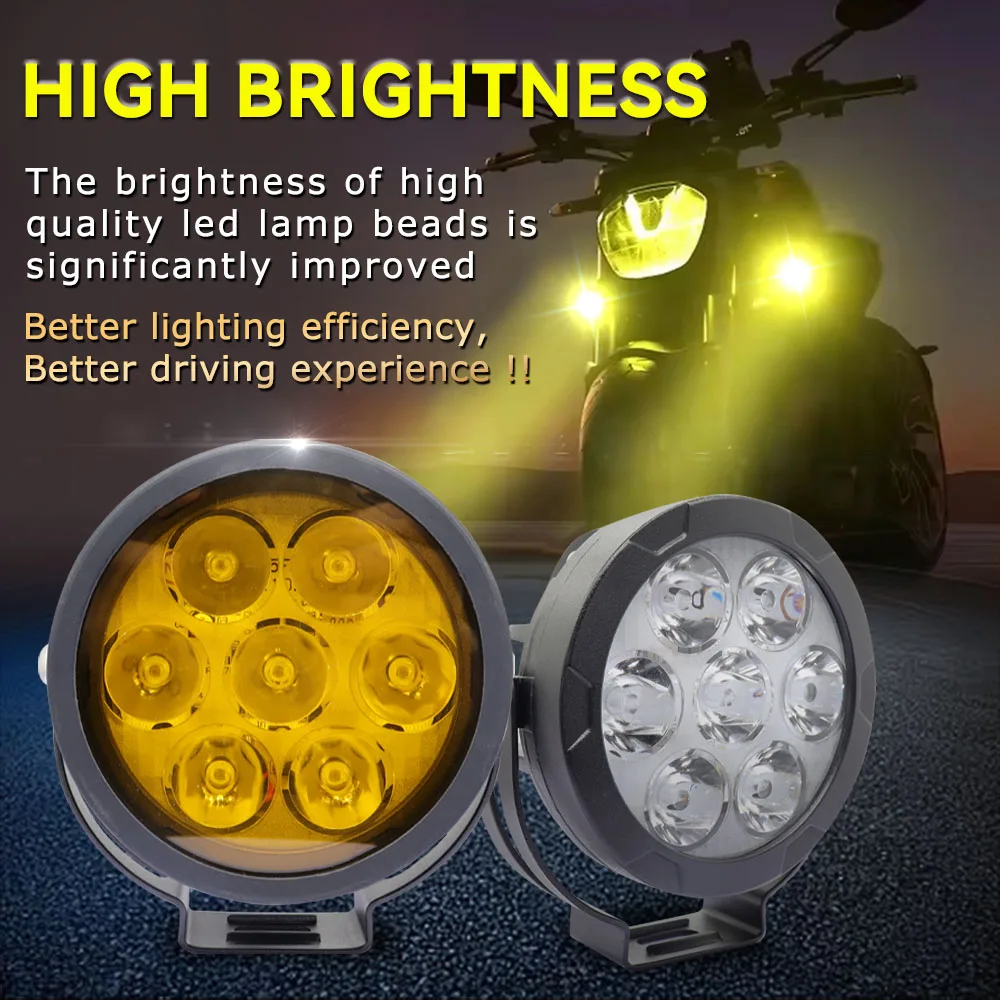 

QIDEWIN 4.5 Inch LED White/Yellow Work Light For Motorcycle Offroad Truck UTV Vehicle's Driving Lamps Super Bright