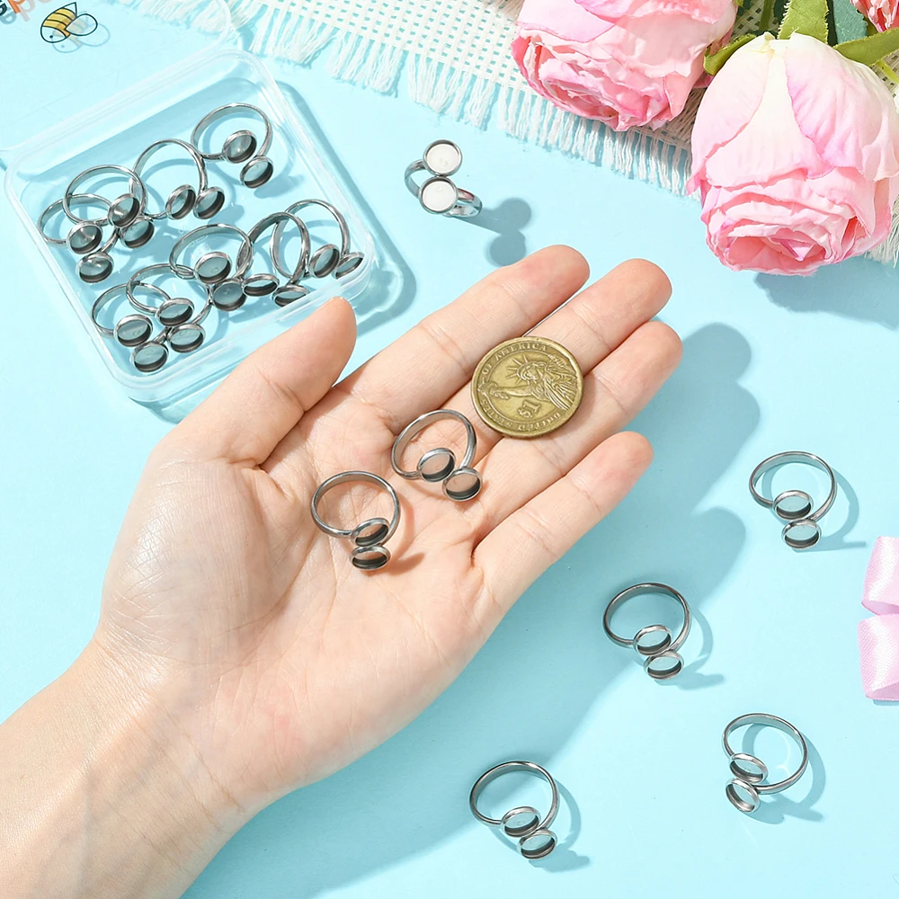 16개 손가락 반지 블랭크 베이스 18mm 304 스테 - Ring Blank Adjustable 리뷰 및 가격