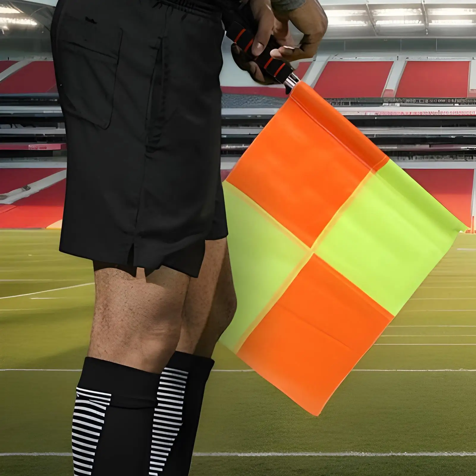 

Soccer Judge Flags 2 Pieces Linesman Volleyball Flags Orange And Yellow Ergonomic Handle Soccer Coaching Equipment for Football