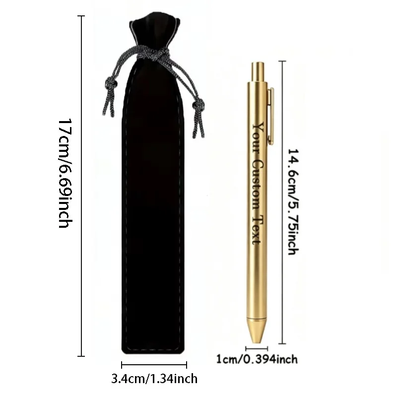 48PCS Golden Customizable Ballpoint Pen Set with Black Case Smooth Writing Promotional Office School Gift Pens Supplies