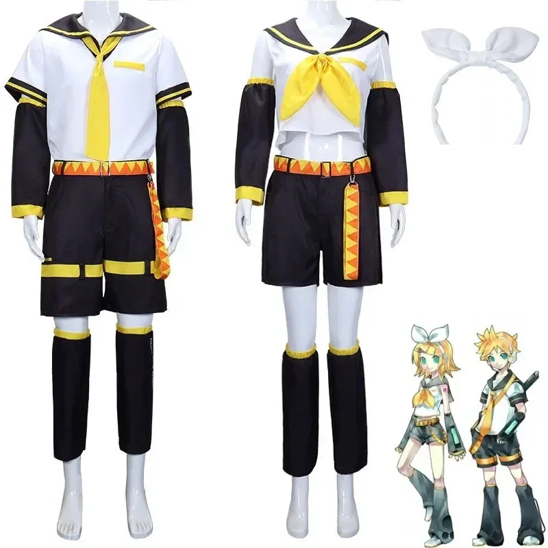 

Rin Len Uniform Cosplay Rin Len Miku brother sister cosplay costumes kagamine rin cosplay cos cloth shoes wig outfi