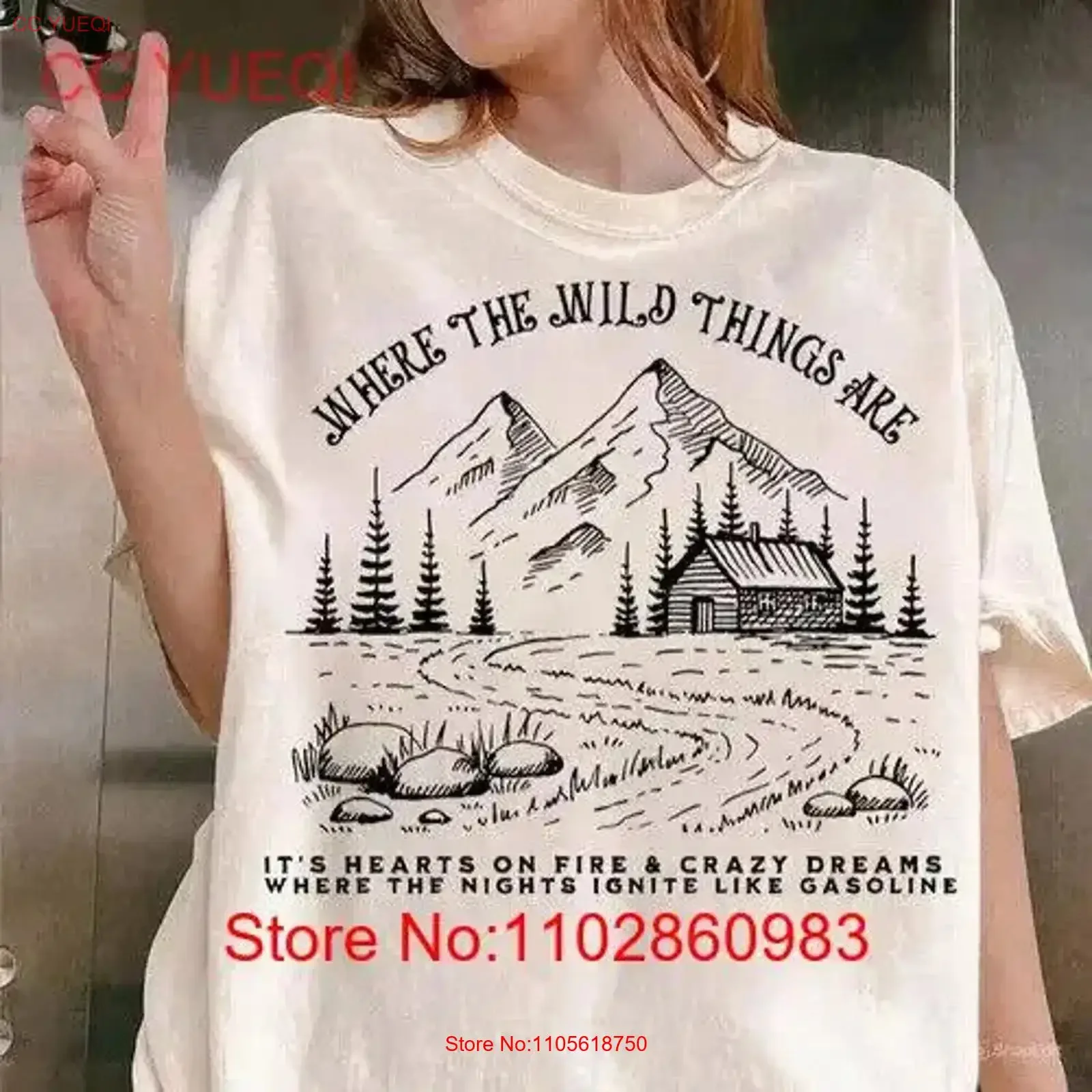 Lukee Combss T Shirt Where the Wild Things Are Country ConcerT West vintage Washed Casual Breathable Stretched fashion