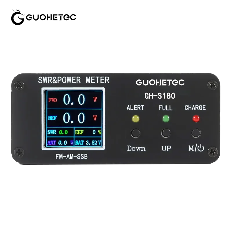 

GUOOHETC GH-S180 120W SWR Meter Power Standing Wave Meter High Standing Wave Alarm Function Full Color HD Display FM-AM-SSB