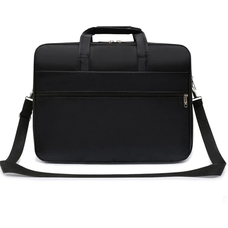 Maleta Oxford preta masculina, bolsa para laptop de trabalho, bolsa para computador de negócios, bolsa impermeável, bolsa de ombro itinerante