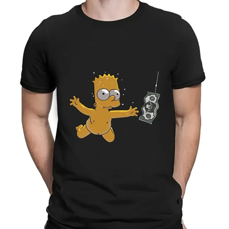 MINISO Cartoon The S-Simpsons T Shirt Men Couple Combination Clothes Short Sleeve Collar Fashion Women Cotton