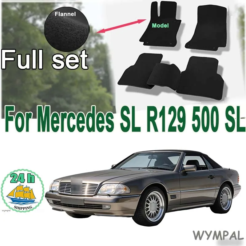 

Velour mats front for Mercedes SL R129 500 SL (1989-2001) -Black Stylish Odorless Flame retardant