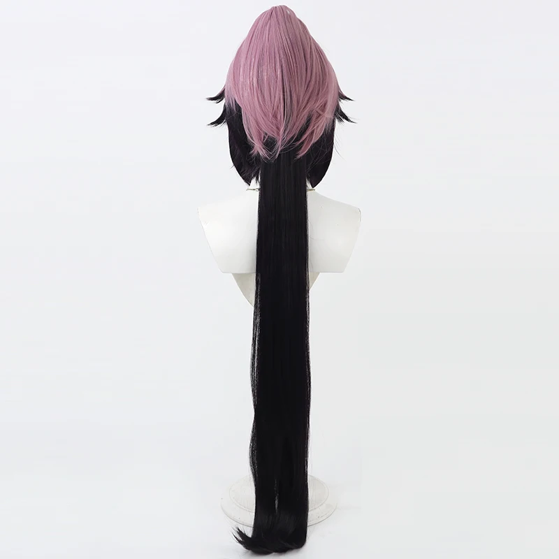 Fudou Yukimitsu Cosplay Wig Touken Ranbu Purple Black Ponytail Synthetic Hair Heat Resistant Halloween Role Play + Wig Cap - view 5