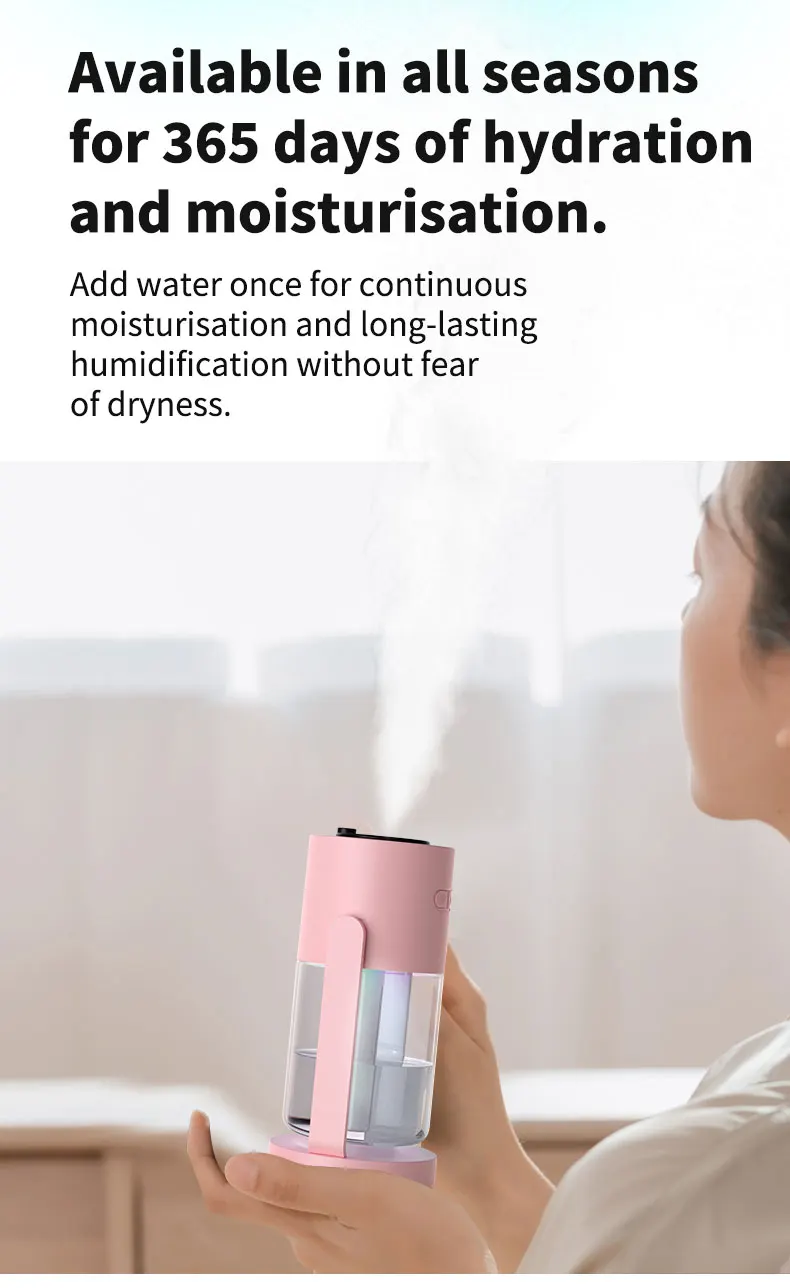 Shakes Head Desktop Tragbarer Luftbefeuchter Neue Projektion Sternenhimmel Top USB Heavy Fog Fahrzeug Neue rotierende Aromatherapie-Maschine – Detail 9