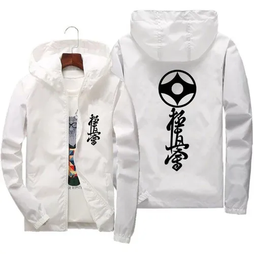 Chaqueta fina de kárate para hombre y niña, cortavientos de motocicleta con cremallera, abrigo Bomber de talla grande, ropa de calle Kyokushin