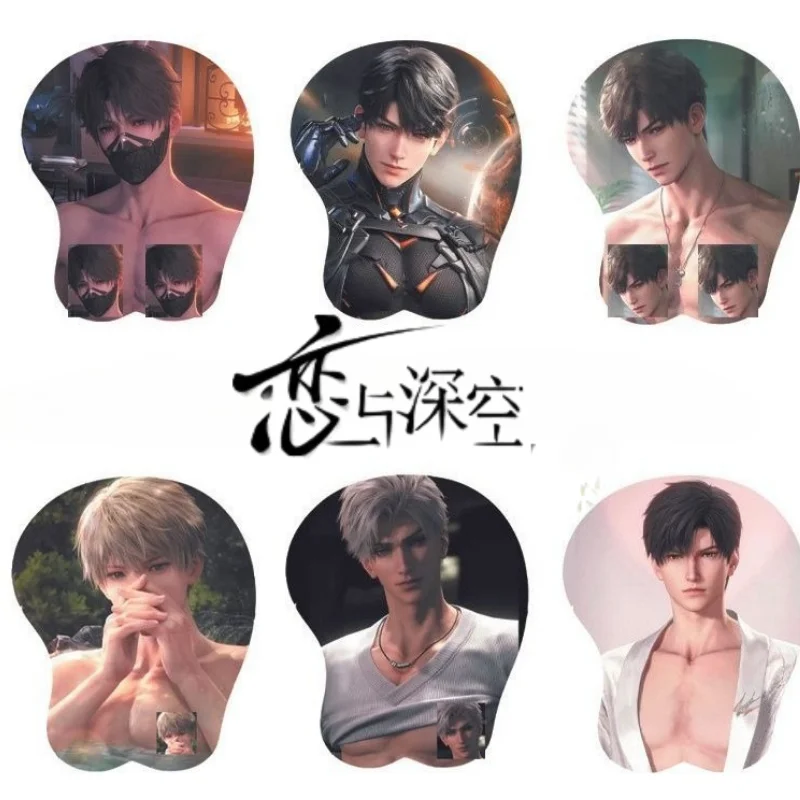 

Love and Deepspace Caleb Sylus Xavier Rafayel Zayne Cartoon Creative Stereo Pectoral Mouse Pad Game Peripherals Wrist Pad Gifts