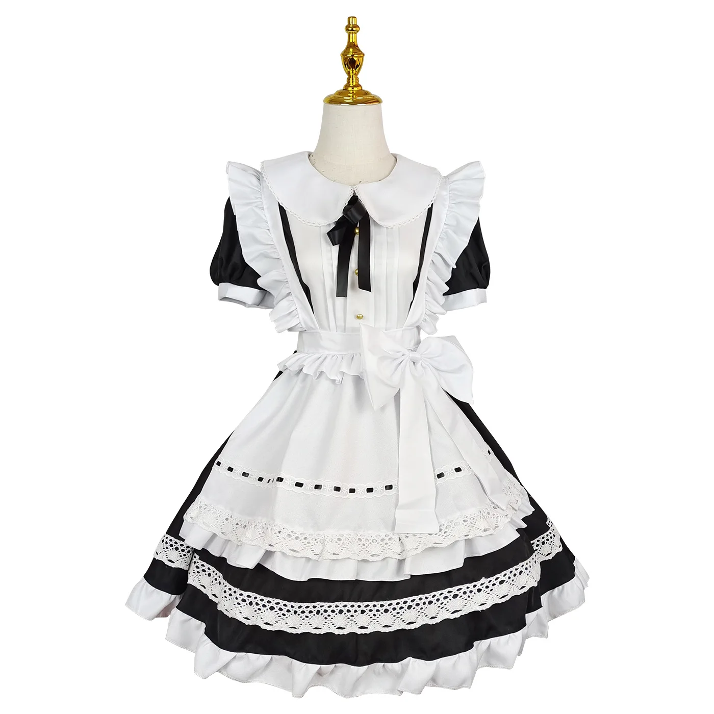 Anime Halloween Cosplay Kostüme Anime Schürze Dienstmädchen Rollenspiel Langes Kleid Übergröße Schwarz Weiß Lolita Dessous Kleid Dienstmädchen Outfits – Detail 21