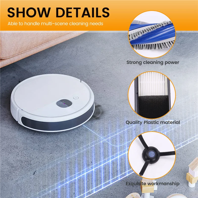 【Популярная】для Yeedi C12 PRO PLUS, C12 PLUS, C12, запасная часть для робота-пылесоса, основной ролик, боковая щетка, фильтр Hepa, аксессуары для швабры