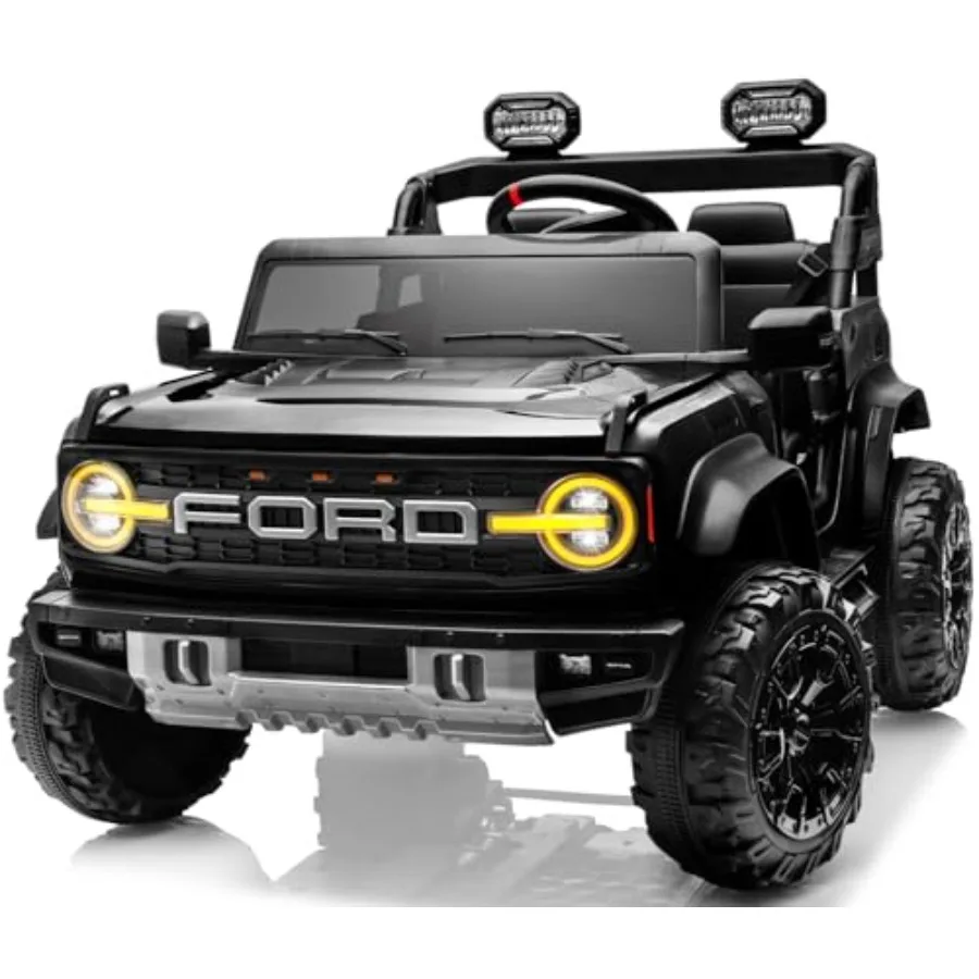 2 Seater 24V Ride on Toys for Big Licensed  Bronco Raptor Powerful Wheel with Remote Control Headlight/Music Player/Suspension