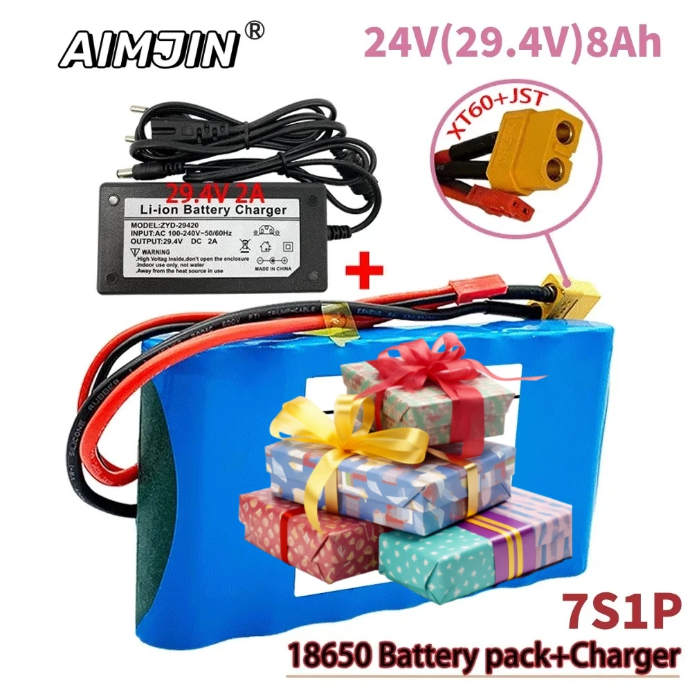 

7S1P lithium ion 24V 7S1P 29V 8000mAh battery pack is suitable for scooter toy bicycle with built-in BMS and charger sales