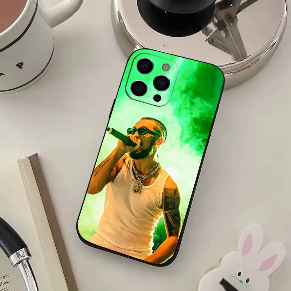 J-Jc Reyes JC REYES Tour 2025 funda de teléfono para iPhone17,16,15,14,13,12,11 Plus,Pro Max funda negra suave