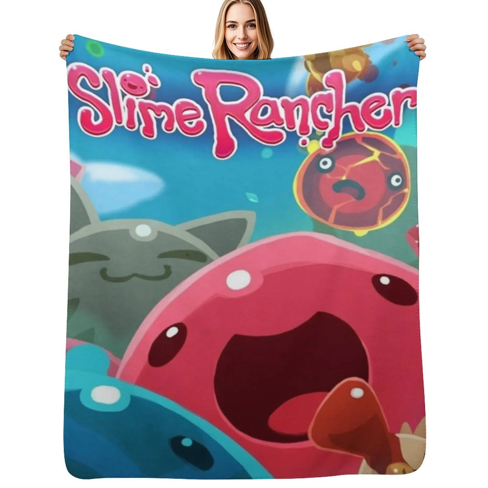 

Slime rancher Throw Blanket Bed Fashionable For Decorative Sofa Flannel Luxury Throw Blanket