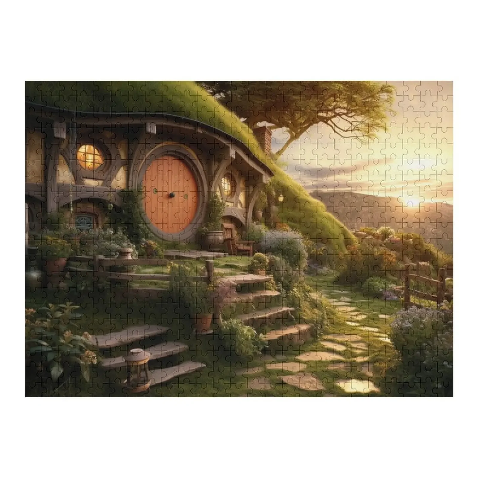 

Dusk Over the Shire Jigsaw Puzzle Custom Wooden Name Jigsaw Pieces Adults Puzzle