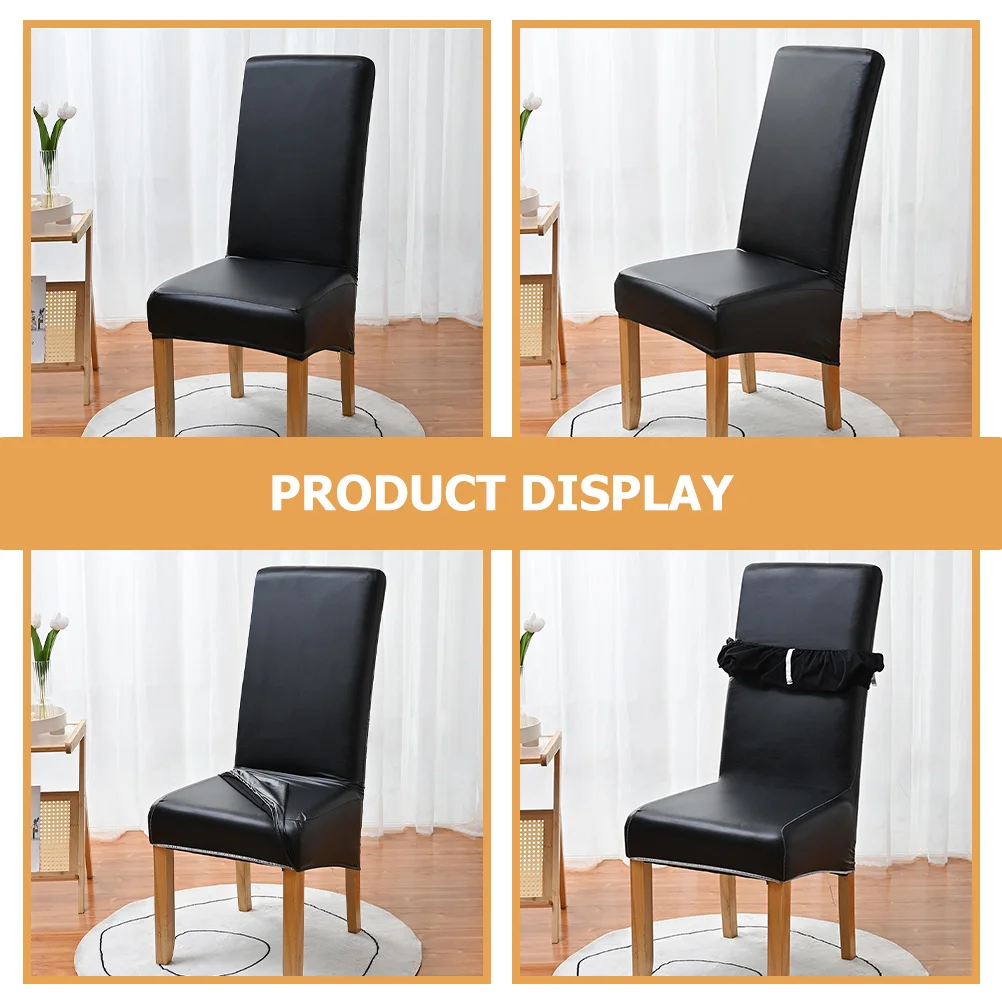 

Waterproof Chair Cover Pu Stretch Dining Room Chair Protector Elastic Slipcover For Hotel Banquet Home Decor