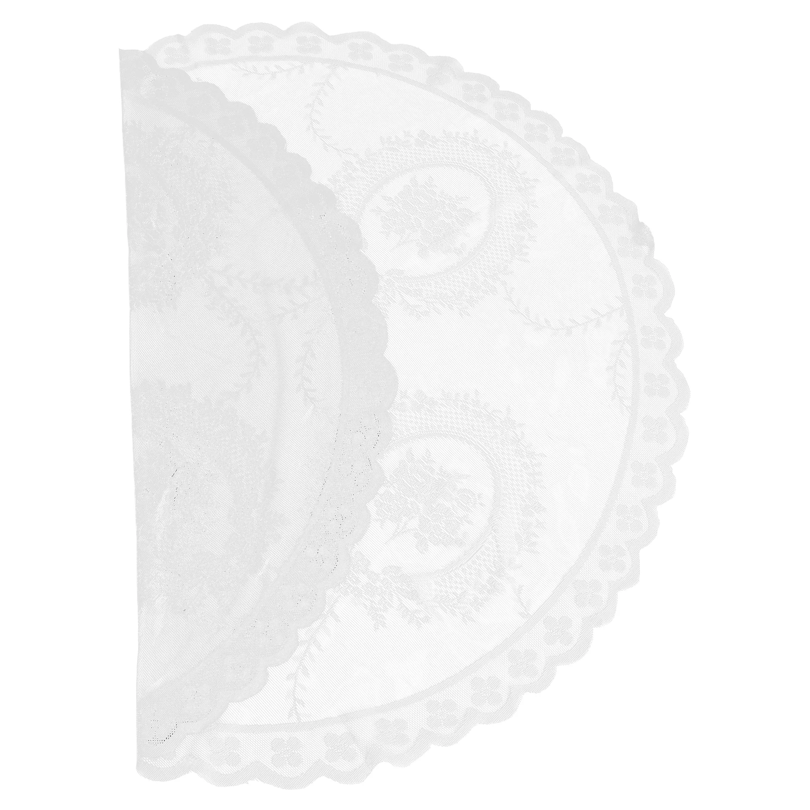 

Round Tablecloth White Lace Vintage Embroidered Floral Protector Clear Easy Clean Fashionable Unique French Country