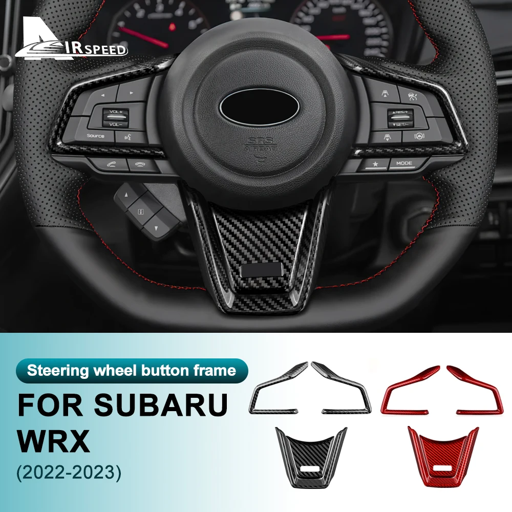 

Наклейка из настоящего твердого углеродного волокна для Subaru WRX/WRX STI 2022 2023 2024, кнопка рулевого колеса автомобиля, внутренняя отделка, аксессуары